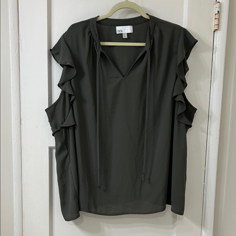 Nordstrom Women's Ruffled Gray Blouse